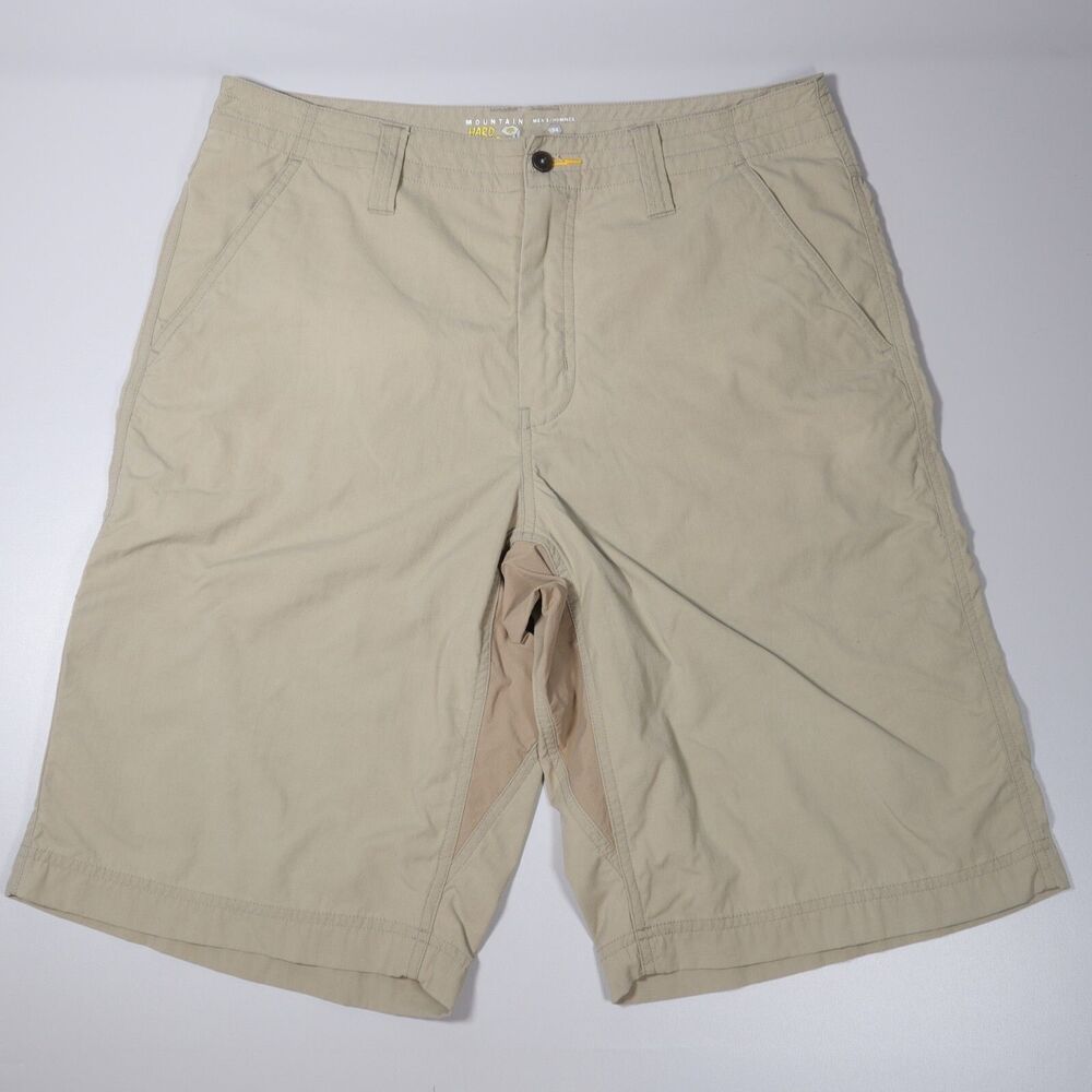 Mountain Hardwear Mens 34 Lightweight Shorts Beige Nylon 12" Inseam